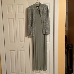 Beautiful Long Dress with Sparking Zip Up Jacket